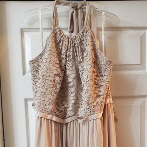 David's bridal biscotti bridesmaid's dress